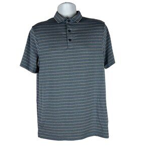 c9 by Champion Men's Striped Polo Shirt Size M Gray & Orange